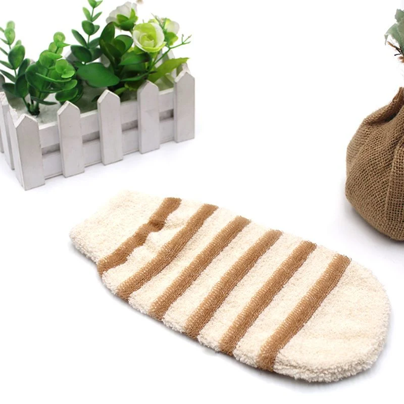 New Customized Private Logo Natural Scrub Women Body Wash Cleaner Hand Bath PE Exfoliating Glove